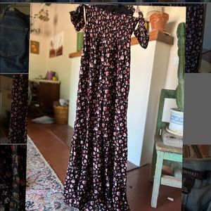 Black floral maxi dress